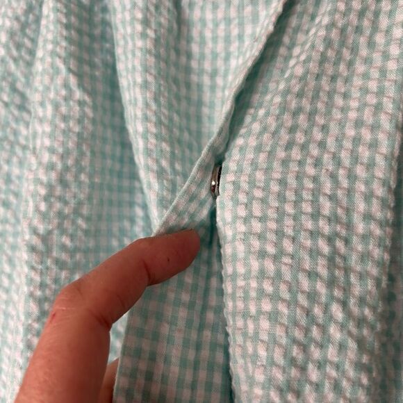 Vintage Miss Elaine Gingham Housecoat Snap Front Cottagecore Robe S/M Preloved - Picture 5 of 8